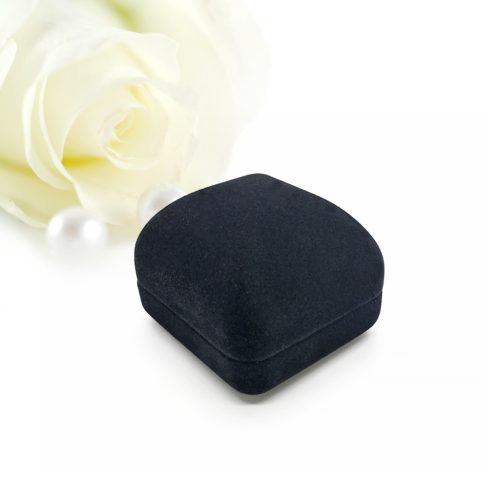 Velvet Solo - fekete bársony eljegyzési gyűrű doboz