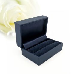 River Duo - sötétkék matt karikagyűrű doboz