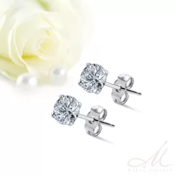   Grace - Moissanite köves titán fülbevaló 4mm-es ERJ-EM-T13640MO