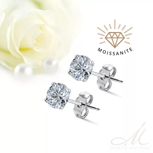 Grace - Moissanite köves titán fülbevaló 4mm-es ERJ-EM-T13640MO
