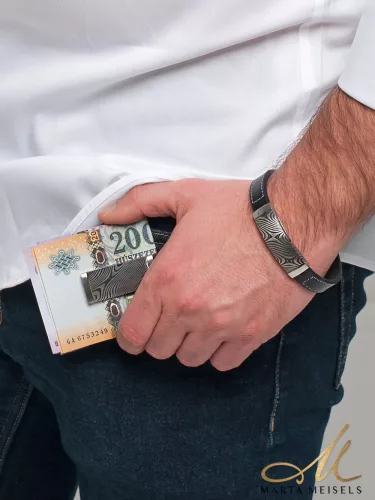 Elegáns damaszkuszi acélból készült férfi pénzcsipesz FPC-TZ-N488