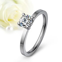   Fléa Moissanite - titán eljegyzési gyűrű Moissanite kővel