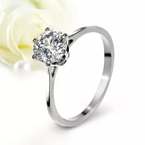 Tiffany Moissanite - nemesacél eljegyzési gyűrű Moissanite kővel