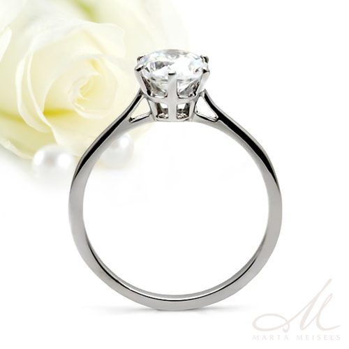 Tiffany Moissanite - nemesacél eljegyzési gyűrű Moissanite kővel