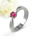 Amaris Garnet - nemesacél eljegyzési gyűrű gránát drágakővel