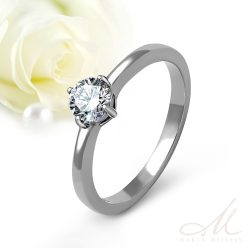   Zelda Moissanite - nemesacél köves eljegyzési gyűrű RGE-MM-SS290321MO