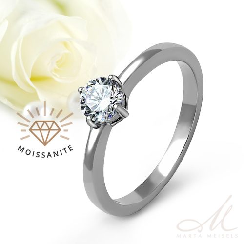 Zelda Moissanite - nemesacél eljegyzési gyűrű Moissanite kővel