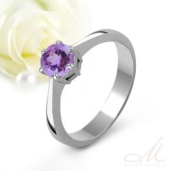   Dana Amethyst - nemesacél lila köves eljegyzési gyűrű RGE-MM-SS325235AM