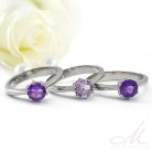 Dana Amethyst - nemesacél eljegyzési gyűrű ametiszt drágakővel