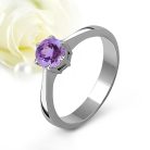 Dana Amethyst - nemesacél eljegyzési gyűrű ametiszt drágakővel