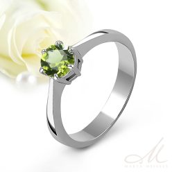   Dana Peridot - nemesacél zöld köves eljegyzési gyűrű RGE-MM-SS325235PT