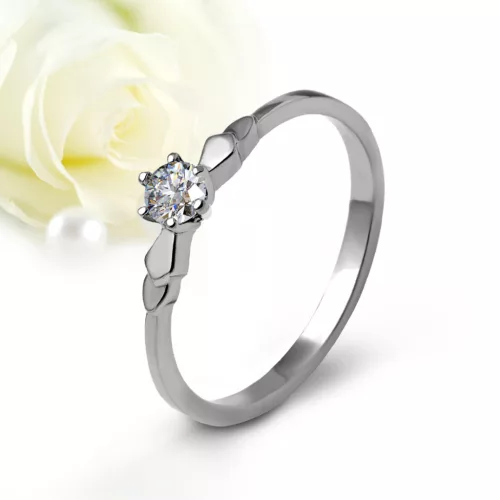 Lily Moissanite - nemesacél eljegyzési gyűrű Moissanite kővel