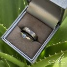 Lily Moissanite Sapphire Blue - nemesacél köves eljegyzési gyűrű RGE-MM-SS697018MOBSA