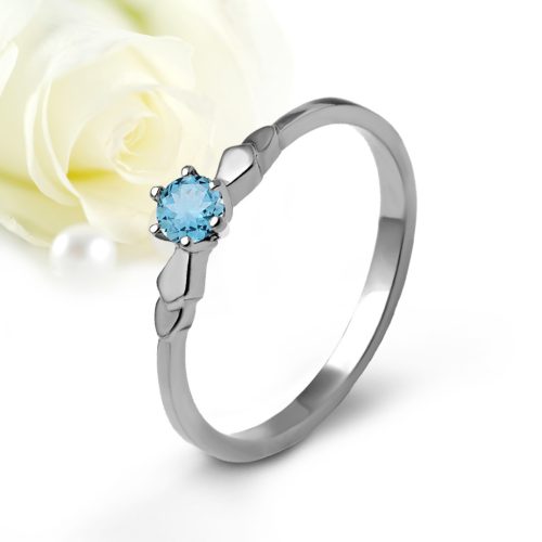 Lily Topaz - nemesacél eljegyzési gyűrű topáz drágakővel