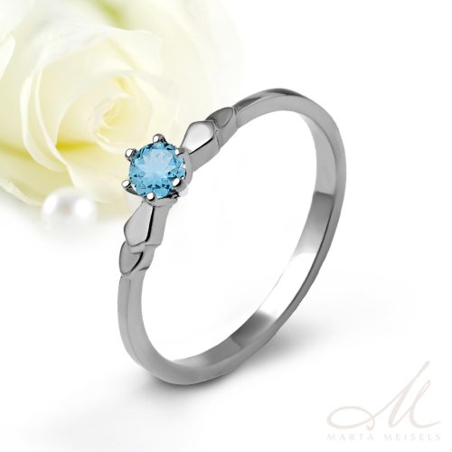Lily Topaz - nemesacél kék köves eljegyzési gyűrű RGE-MM-SS697018T