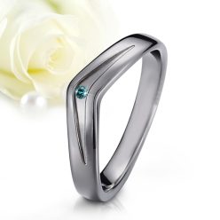   Tiana Blue Diamond - titán eljegyzési gyűrű kék gyémánttal