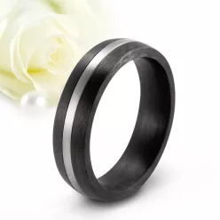  Noir - fekete karbon-titán Férfi karikagyűrű RGW-HL-TI010460