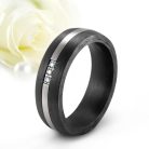 Noir Zirconia - fekete karbon-titán Női 3 köves karikagyűrű RGW-HL-TI010460CZ