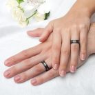 Noir Zirconia - fekete karbon-titán Női 3 köves karikagyűrű RGW-HL-TI010460CZ