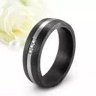 Noir Zirconia - fekete karbon-titán Női 3 köves karikagyűrű RGW-HL-TI010460CZ