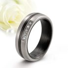 Rowan Zirconia - fekete karbon-titán Női 5 köves karikagyűrű RGW-HL-TI020350CZ