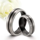Rowan Zirconia - fekete karbon-titán Női 5 köves karikagyűrű RGW-HL-TI020350CZ