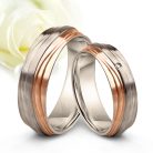 Rhea Zirconia - 3D hullámos titán Női köves karikagyűrű rozé arannyal RGW-OR-TI010660CZ