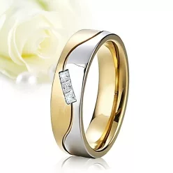   Marella Zirconia - titán Női köves karikagyűrű arany bevonattal RGW-OU-TI000155CZ