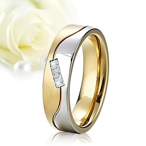 Marella Zirconia - titán Női köves karikagyűrű arany bevonattal RGW-OU-TI000155CZ