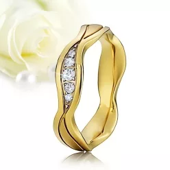   Lusora Zirconia - titán Női köves karikagyűrű arany bevonattal RGW-OU-TI000250CZ