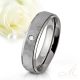 Gavin Moissanite - kalapált felületű titán Női köves karikagyűrű RGW-OU-TI281050MO