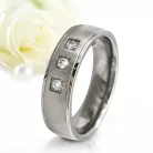 Morgan Moissanite - klasszikus titán Női 3 köves karikagyűrű RGW-OU-TI282355MO