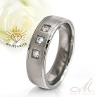 Morgan Moissanite - klasszikus titán Női 3 köves karikagyűrű RGW-OU-TI282355MO