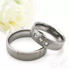 Morgan Moissanite - klasszikus titán Női 3 köves karikagyűrű RGW-OU-TI282355MO