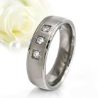 Morgan Moissanite - klasszikus titán Női 3 köves karikagyűrű RGW-OU-TI282355MO