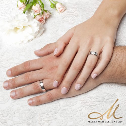 Morgan Moissanite - klasszikus titán Női 3 köves karikagyűrű RGW-OU-TI282355MO