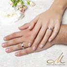 Morgan Moissanite - klasszikus titán Női 3 köves karikagyűrű