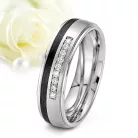 Nala Moissanite - fekete titán-karbon Női 9 köves karikagyűrű RGW-ST-CTI023260MO