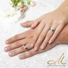 Nala Moissanite - fekete titán-karbon Női 9 köves karikagyűrű RGW-ST-CTI023260MO
