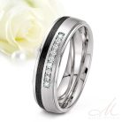 Nala Moissanite - fekete titán-karbon Női 9 köves karikagyűrű RGW-ST-CTI023260MO