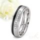 Nala Moissanite - fekete titán-karbon Női 9 köves karikagyűrű RGW-ST-CTI023260MO