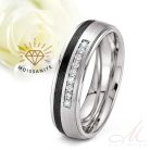 Nala Moissanite - fekete titán-karbon Női 9 köves karikagyűrű RGW-ST-CTI023260MO