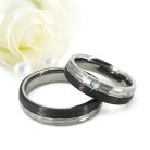 Timur Diamond - kalapált felületű titán-karbon Női köves karikagyűrű RGW-ST-CTI023550D