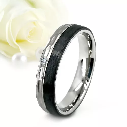 Timur Black Diamond - titán-karbon Női karikagyűrű RGW-ST-CTI023550DB