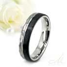 Timur Moissanite - kalapált felületű titán-karbon Női köves karikagyűrű RGW-ST-CTI023550MO