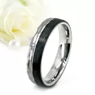 Timur Moissanite - kalapált felületű titán-karbon Női köves karikagyűrű RGW-ST-CTI023550MO