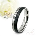 Timur Moissanite - kalapált felületű titán-karbon Női köves karikagyűrű RGW-ST-CTI023550MO