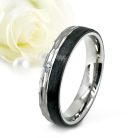 Timur Moissanite - kalapált felületű titán-karbon Női köves karikagyűrű RGW-ST-CTI023550MO