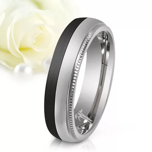 Alea - fekete karbon-titán Férfi karikagyűrű