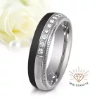 Alea Moissanite - fekete karbon-titán Női 9 köves karikagyűrű